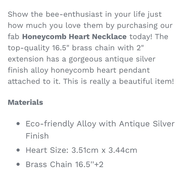 Honeycomb Heart Necklace - Picture 3 of 3